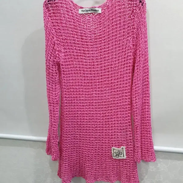 [BUNJANG] TheOpen Product Pink Knit Mesh Top Size 1 / 더오픈 프로덕트 핑크 니트망사 사이즈 1