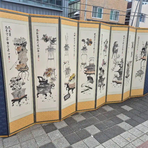 [BUNJANG] 10-Panel Folk Painting Screen / 민화그림 10폭앞됫면45   180센치