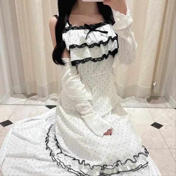 [BUNJANG] Evelyn Dot Frill Dress / 에블린 도트 프릴 원피스 / 스나계 미셸마카롱 걸리 일브 다리치 피움 립서비스