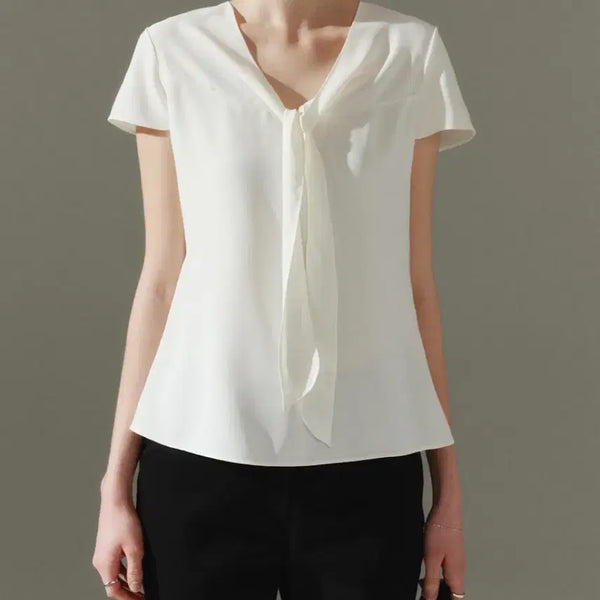 [BUNJANG] S.R. Collection Tie Blouse (M) / 시에 로네 타이 블라우스(M)
