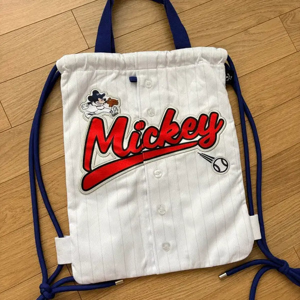 [BUNJANG] KBO Disney Mickey Mouse Baseball Gym Sack Bag / KBO 디즈니 미키 야구 짐색 가방