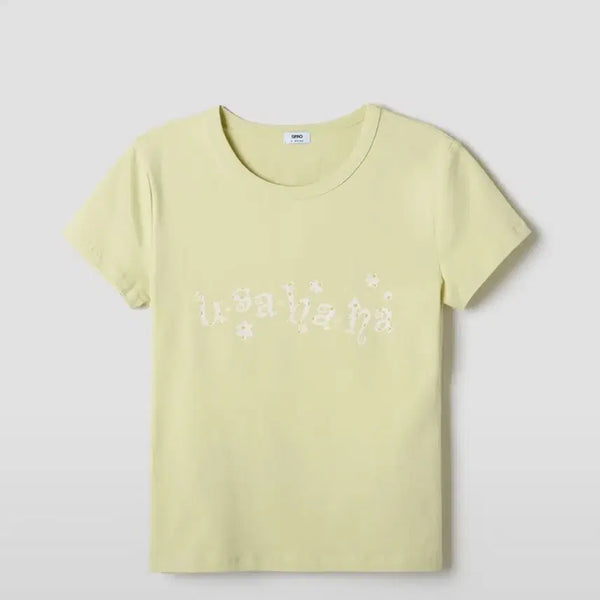 [BUNJANG] SPAO Usahana Slim Fit Short-Sleeve T-Shirt / 스파오 우사히나 슬림핏 반팔티셔츠 / 모리걸빈티지에이블리아오이유우하구미
