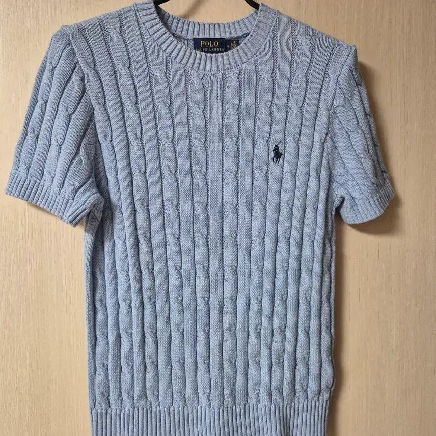 [BUNJANG] Polo Ralph Lauren Cable Knit Short Sleeve Sweater Women's M / 폴로 랄프로렌 케이블 니트 반팔 꽈배기 니트 여성 M