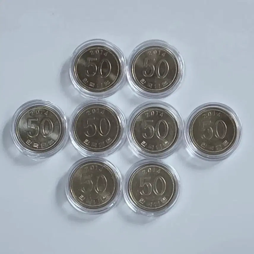 [BUNJANG] 1970 Special Edition 50 Won Coin Bundle (8 Coins) / 특년도 2014년 50원 주화 8개 일괄