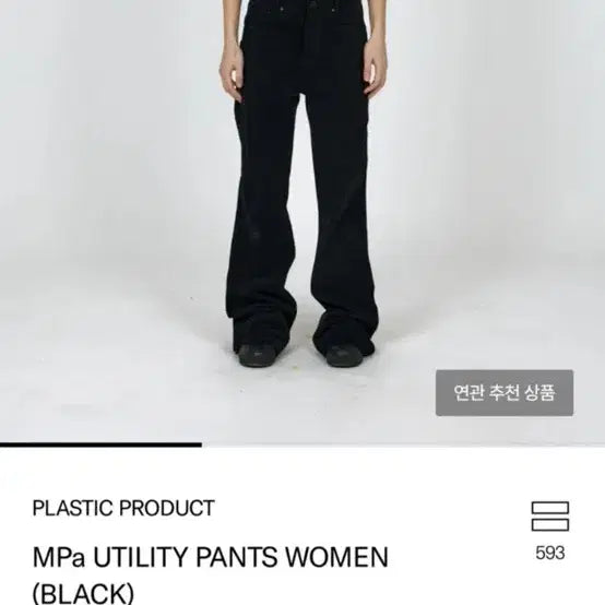 [BUNJANG] Plastic Product MPa Utility Pants Women's Black M / 플라스틱 프로덕트 MPa 유틸리티 팬츠 여성 블랙 M