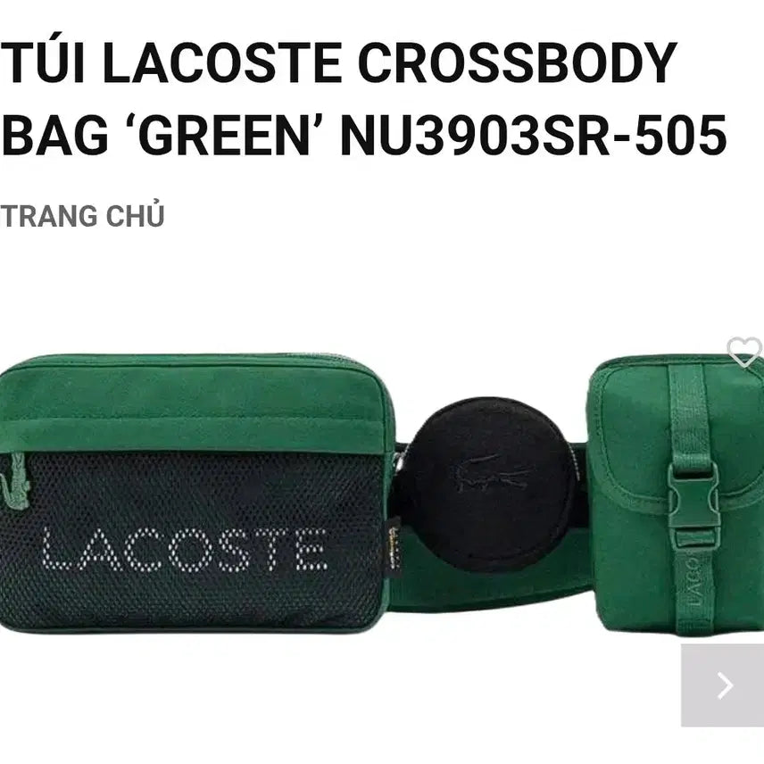 [BUNJANG] Lacoste Waist Bag Crossbody Sling Bag / (미사용) 라코스테 힙색 크로스백 쓰리백 슬링백