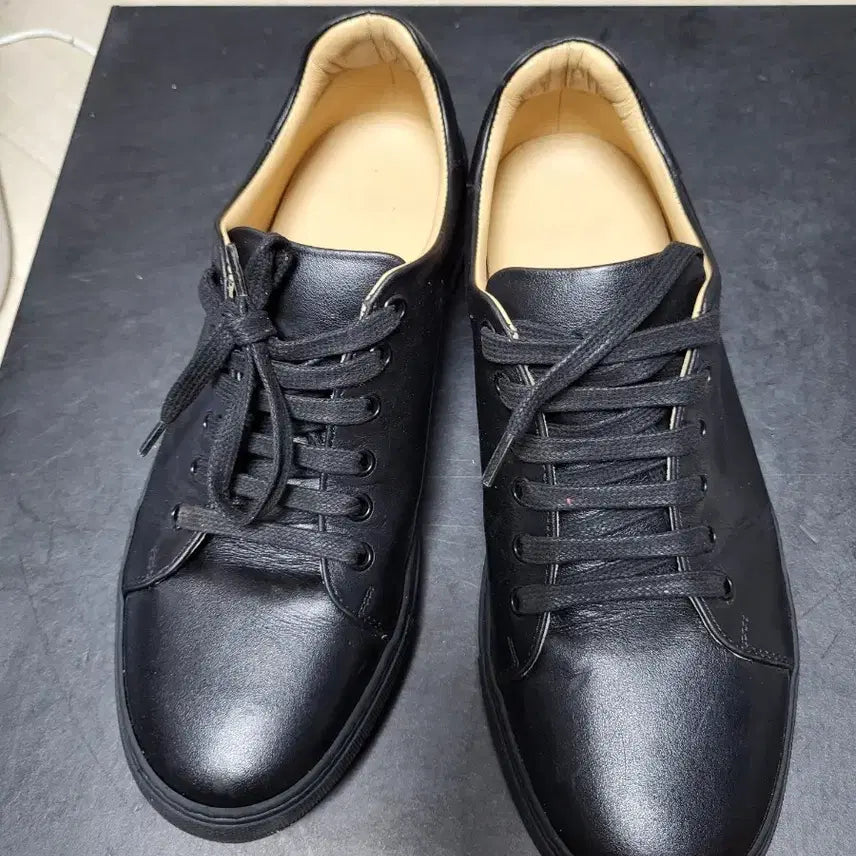[BUNJANG] Genuio Black Leather Sneakers Size 40.5 / 제누이오 블랙 레더 스니커즈 40.5 상태최상