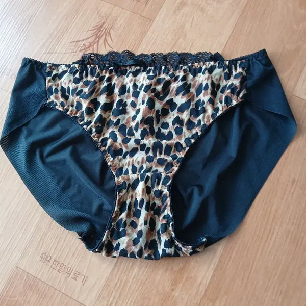[BUNJANG] Leopard Print & Black Lace Mixed Women's Lingerie Set / 여성속옷