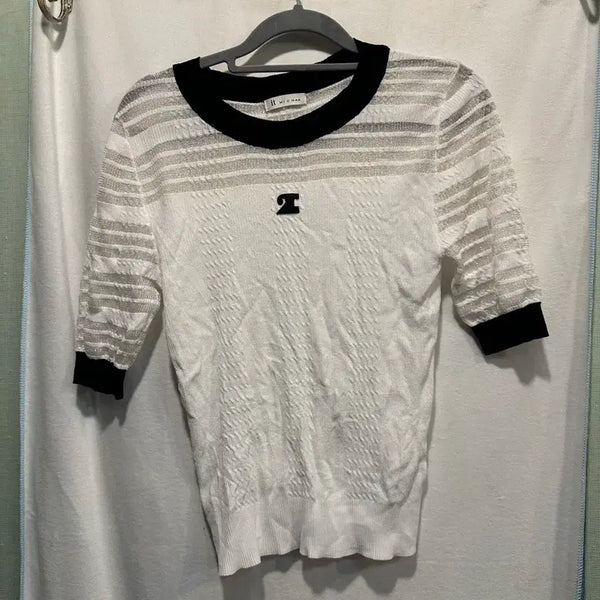 [BUNJANG] It Michaa Roundneck Short Sleeve Knit / It michaa 잇미샤 라운드넥 반팔 니트
