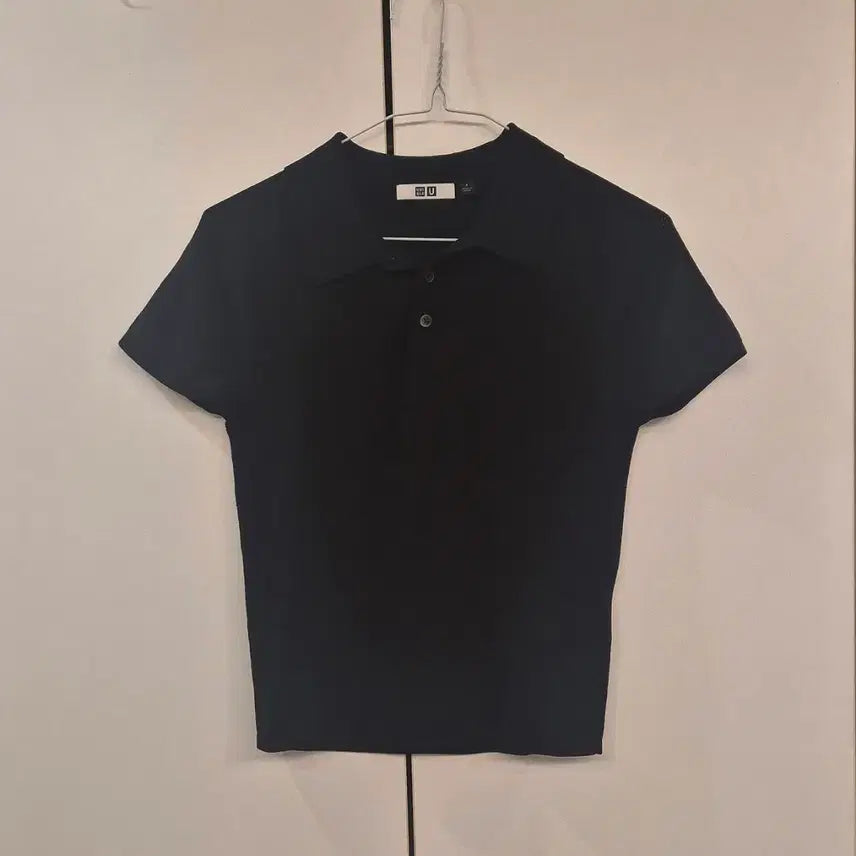 [BUNJANG] Uniqlo U Lemaire Short Sleeve Polo T-Shirt Black / 유니클로 U 르메르 폴로 카라티 반팔 풀오버 블랙