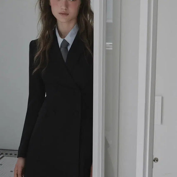 [BUNJANG] Mausoleum Jenn Suit Jacket Dress - Navy / 마우솔레움 젠 수트 자켓 원피스 Mausoleum Jenn Suit Jacket Dress - Navy