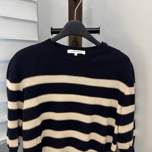 [BUNJANG] The Cashmere Stripe 6-7 Sleeve Knit / 더캐시미어 스트라이프 6-7부 니트