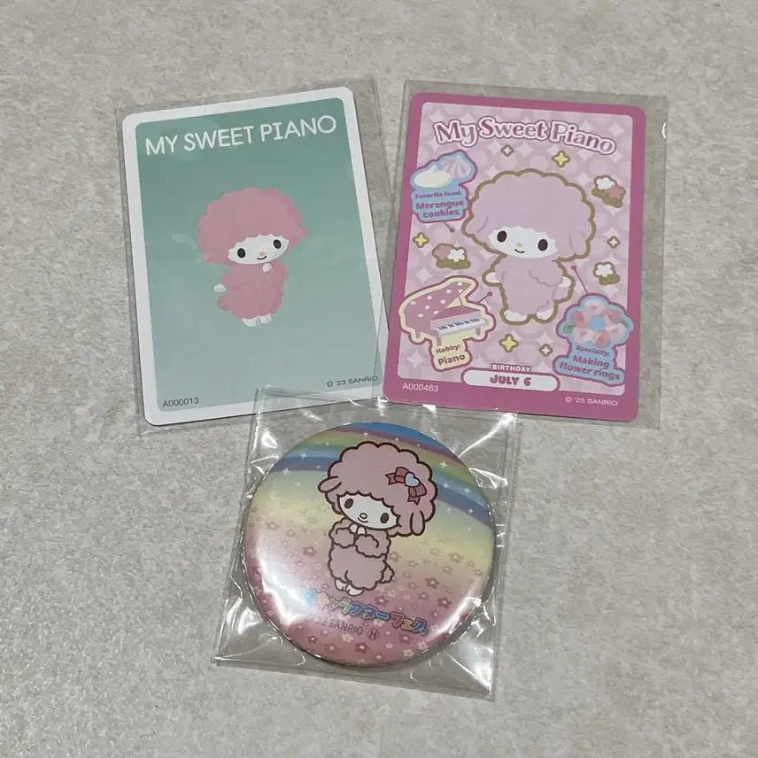 [BUNJANG] Sanrio My Sweet Piano Photocard & Can Badge Bundle Set / [일괄] 산리오 마이스위트피아노 포토카드 캔뱃지 세트