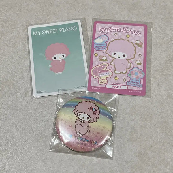 [BUNJANG] Sanrio My Sweet Piano Photocard & Can Badge Bundle Set / [일괄] 산리오 마이스위트피아노 포토카드 캔뱃지 세트