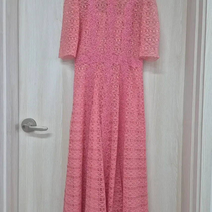[BUNJANG] MOJO.S.PHINE Pink Lace Long Dress / 모조에스핀 핑크레이스 롱원피스