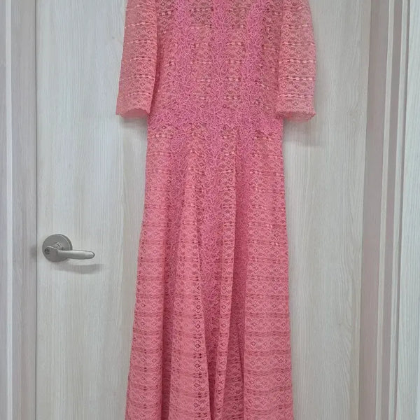 [BUNJANG] MOJO.S.PHINE Pink Lace Long Dress / 모조에스핀 핑크레이스 롱원피스