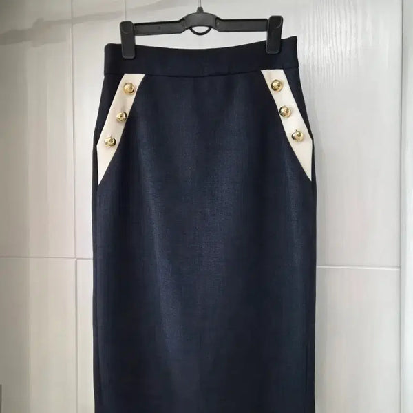 [BUNJANG] MOJO.S.PINE Navy Midi Skirt / 모조에스핀 네이비 스커트