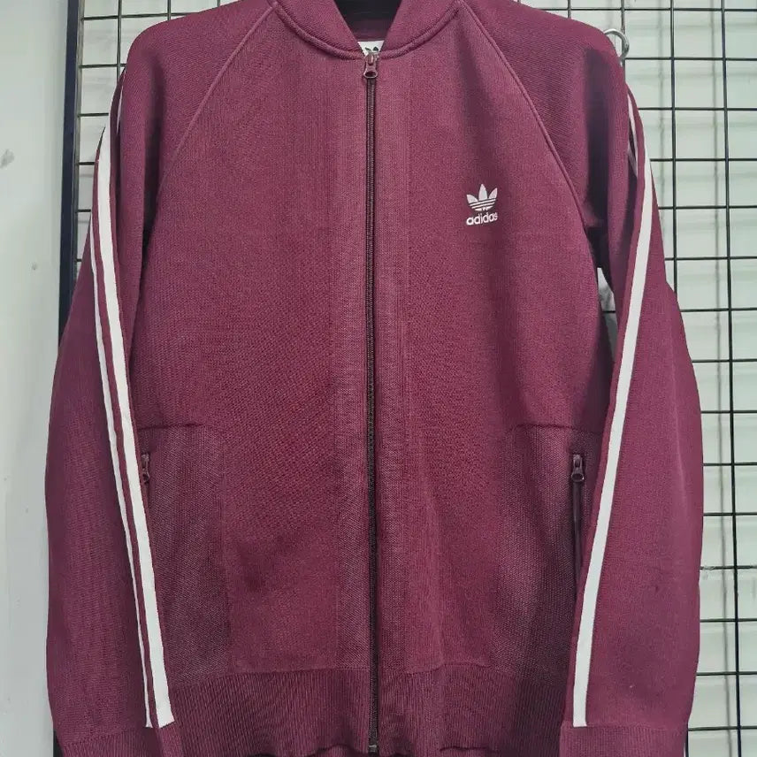 [BUNJANG] Adidas Knit Track Top Jacket Burgundy / 100L 아디다스 니트 트랙탑 자켓 버건디
