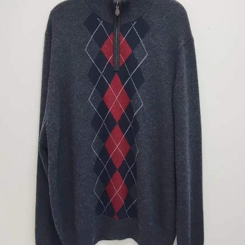 [BUNJANG] Brooks Brothers Argyle Pattern Zip-Up Knit / 브룩스  브러더스  아르가일 패턴 집업 니트