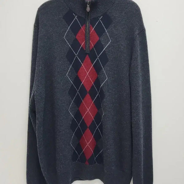 [BUNJANG] Brooks Brothers Argyle Pattern Zip-Up Knit / 브룩스  브러더스  아르가일 패턴 집업 니트