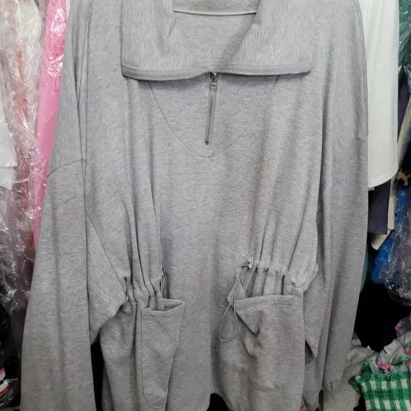 [BUNJANG] Zip-up Sweatshirt Grey / 집업 맨투맨 그레이