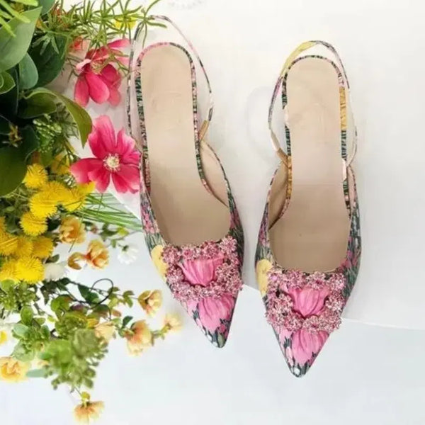 [BUNJANG] In The Balcony Handmade Jewel Slingback Heels / 수제화 인더발코니 보석장식 주얼 슬링백 미착용 새상품