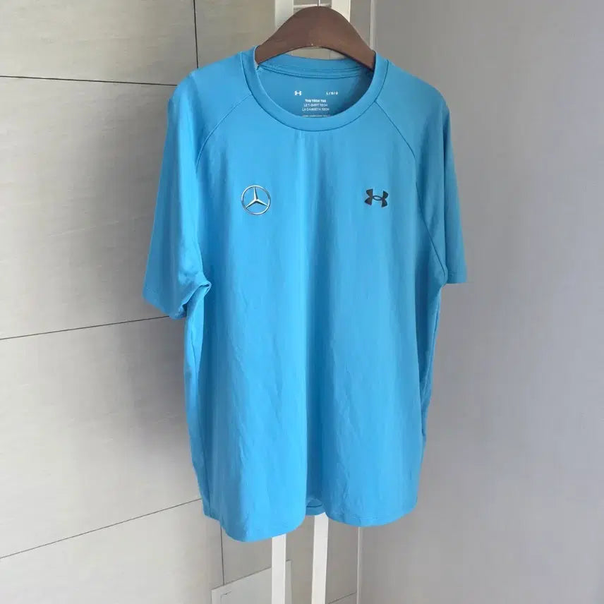[BUNJANG] Under Armour x Mercedes-Benz Short Sleeve T-Shirt - Blue / 언더아머 x 메르세데스 벤츠 반팔 티셔츠 블루