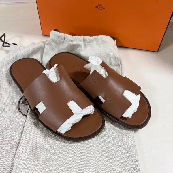 [BUNJANG] Hermes Izmir Slippers Brown Gold Size 43 / [43/정품] 에르메스 이즈미르 슬리퍼 브라운 골드