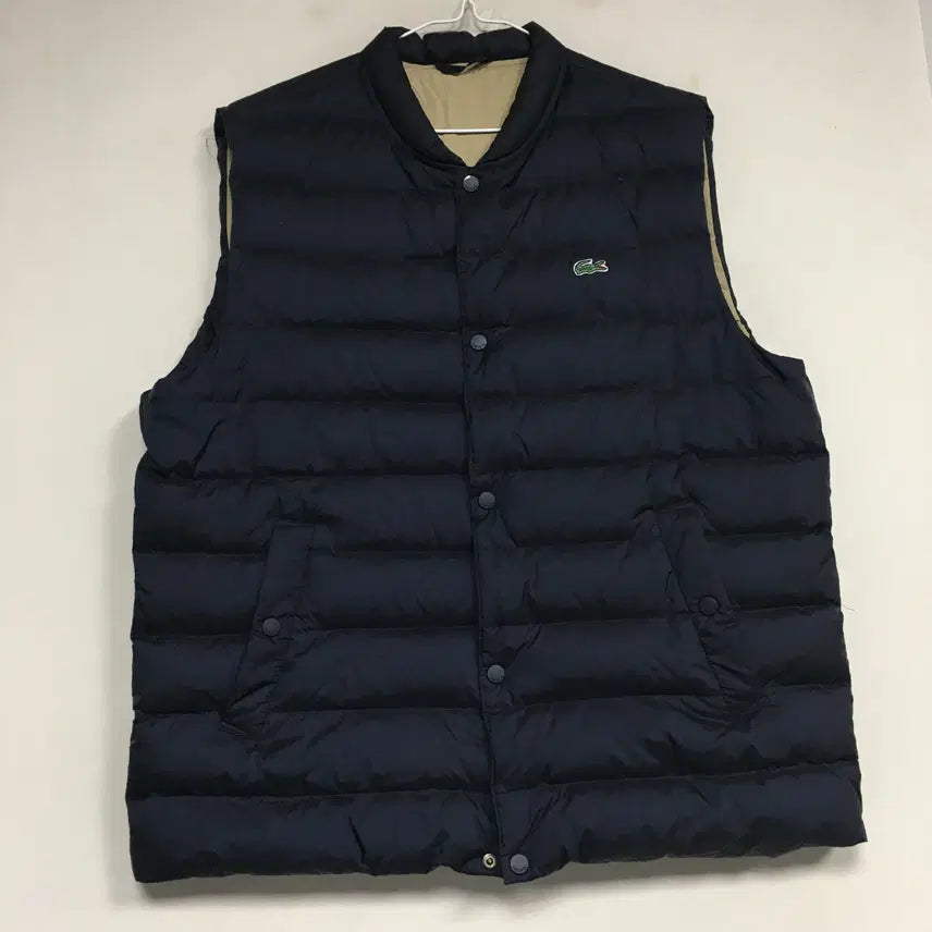 [BUNJANG] Lacoste Men's Goose Down Padded Vest Navy / 라코스테 남성 구스 패딩조끼 110