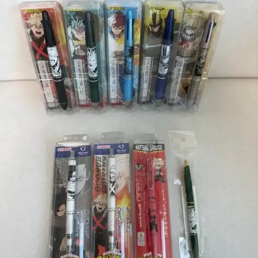 [BUNJANG] My Hero Academia Dr. Grip & DelGuard Pencils - Shoto Aizawa, Katsuki Bakugo - Keychain Set / 히로아카 닥터그립 히로아카 델가드 아이자와 델가드 바쿠고 델가드 키링