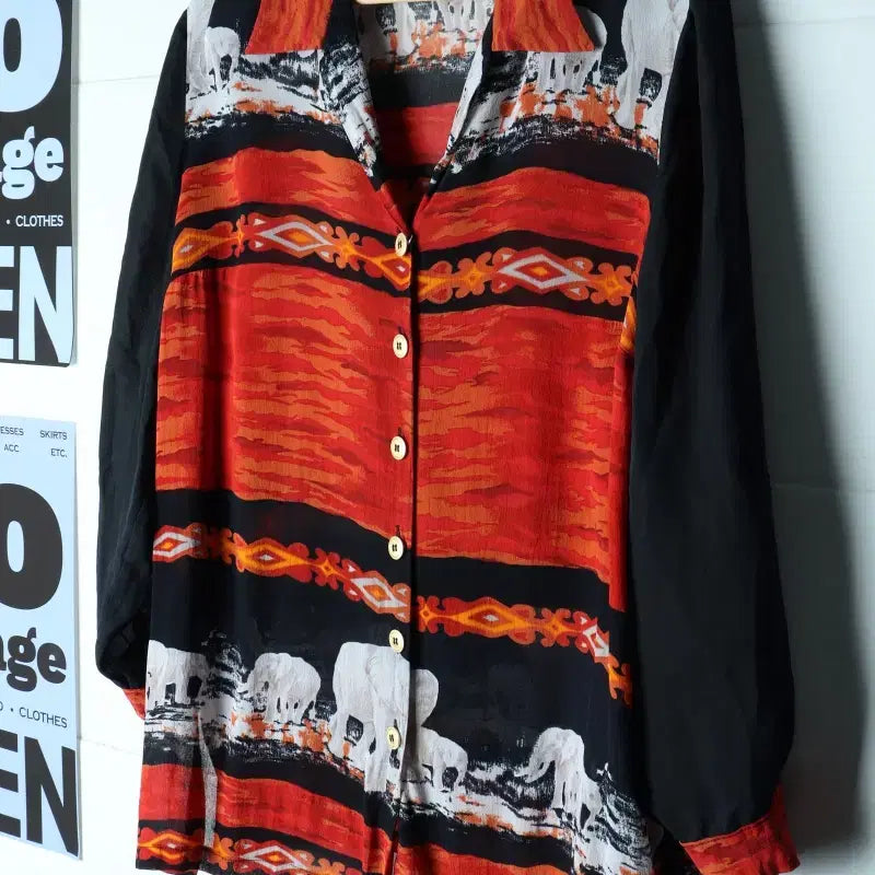[BUNJANG] W(F) Brand Vintage 90s European See-through Shirt / W(F) 브랜드빈티지 셔츠 남방 90S년대 유럽 시스루-H35853