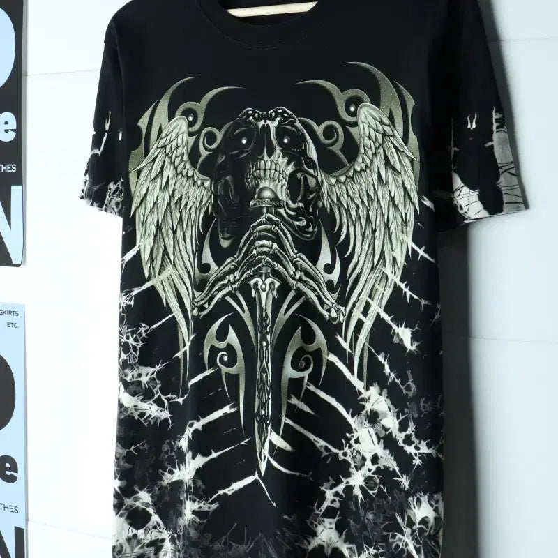 [BUNJANG] Vintage Skull T-Shirt Black / (F) 브랜드빈티지 반팔 티셔츠 Y2K 스컬 블랙 올드스쿨-H35856