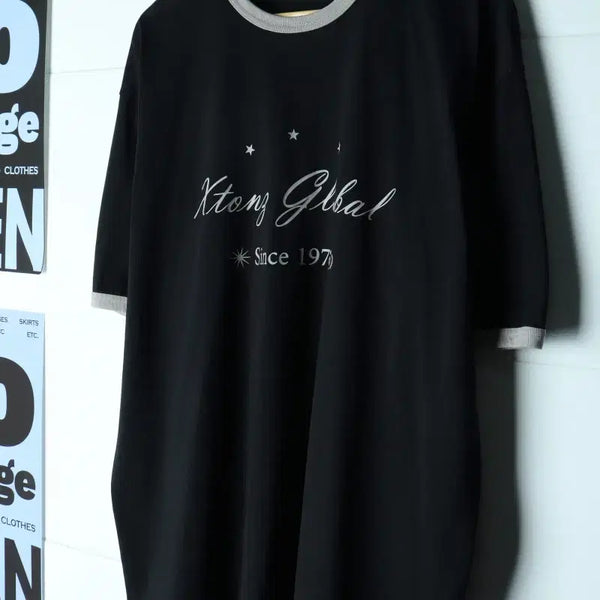 [BUNJANG] XTONZ Lettering Ringer T-Shirt Black L-XL / (L-XL) 엑스톤즈 반팔 티셔츠 레터링 링거 블랙 유행템-H35857