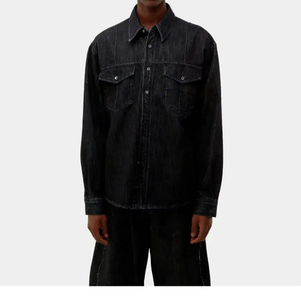 [BUNJANG] COOR Washed Denim Double Pocket Shirt / 쿠어 워시드데님 더블포켓 셔츠