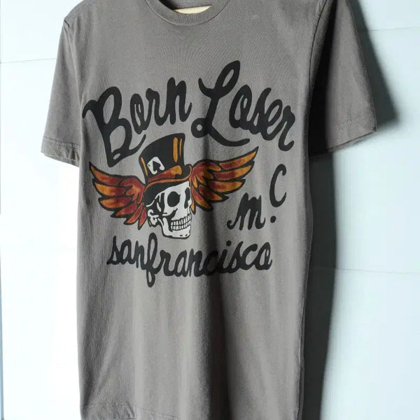[BUNJANG] Levi's Y2K Lettering Skull T-Shirt Charcoal / (S-M) 리바이스 반팔 티셔츠 Y2K 레터링 스컬 차콜-H35860