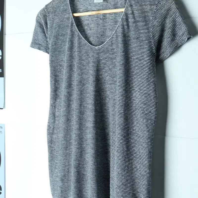 [BUNJANG] Club Monaco Striped Short Sleeve T-Shirt Black / W(XS-S) 클럽모나코 반팔 티셔츠 한섬 스트라이프 블랙-H35864