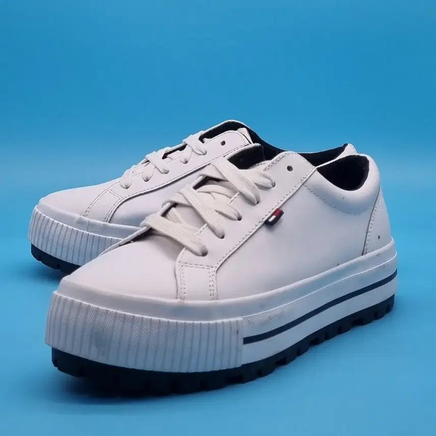 [BUNJANG] Tommy Hilfiger White Platform Sneakers (235) / bb 타미힐피거 흰색 플랫폼 스니커즈 235
