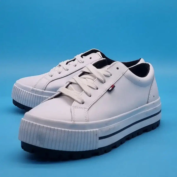 [BUNJANG] Tommy Hilfiger White Platform Sneakers (235) / bb 타미힐피거 흰색 플랫폼 스니커즈 235
