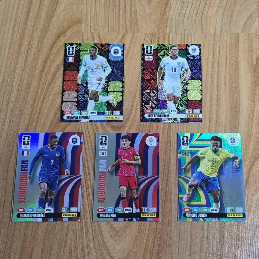 [BUNJANG] Panini Soccer Cards 5-Card Bundle Set / 파니니 축구 카드 5종