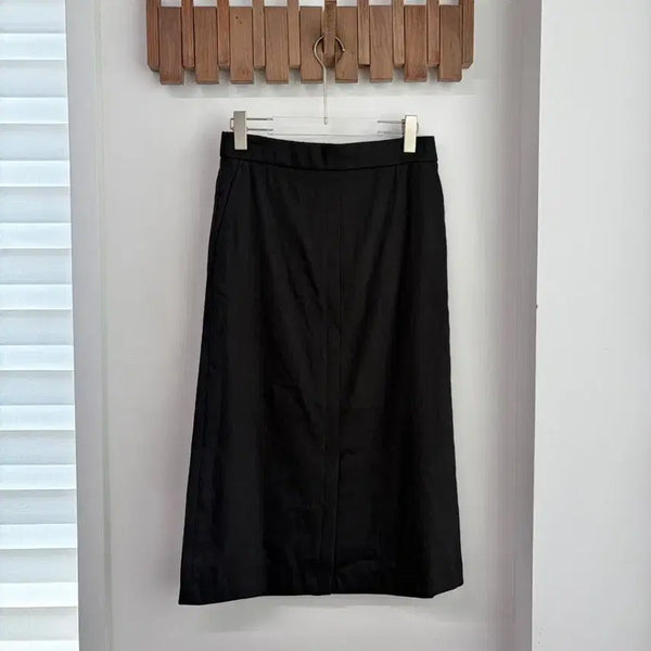 [BUNJANG] DKNY Black Linen Blend Skirt / DKNY 블랙 린넨 스커트