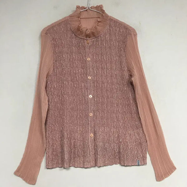 [BUNJANG] Pleatsme Pleated Long Sleeve Blouse Free Size / 플리츠미 플리츠 긴팔 블라우스 F