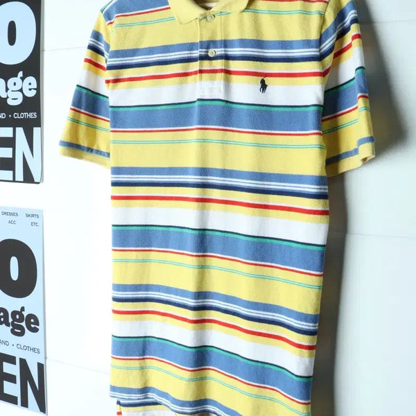 [BUNJANG] Polo Ralph Lauren XL Short Sleeve Polo Shirt USA Stripe / (XL) 폴로 랄프로렌 반팔 카라 티셔츠 USA 스트라이프-H35868
