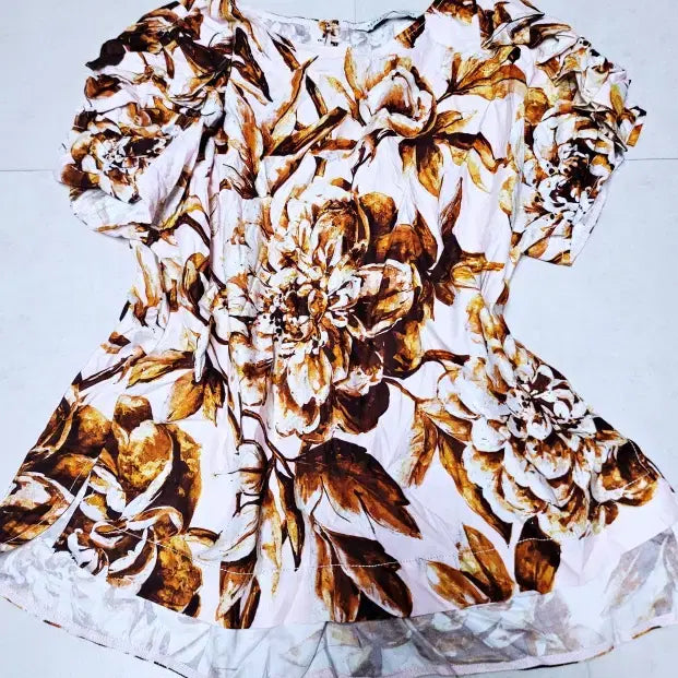 [BUNJANG] Lenibon Floral Print Two-Piece Set - Blouse and Skirt / 레니본 썸머 꽃무늬 나염 블라우스 밴딩롱스커트 투피스 셋업 폴1355