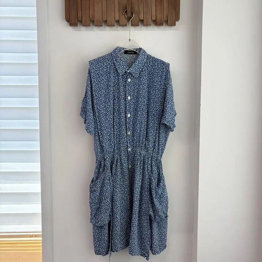 [BUNJANG] ZUCCA Logo Print Dress Blue / 주카ZUCCA 로고 프린팅 원피스