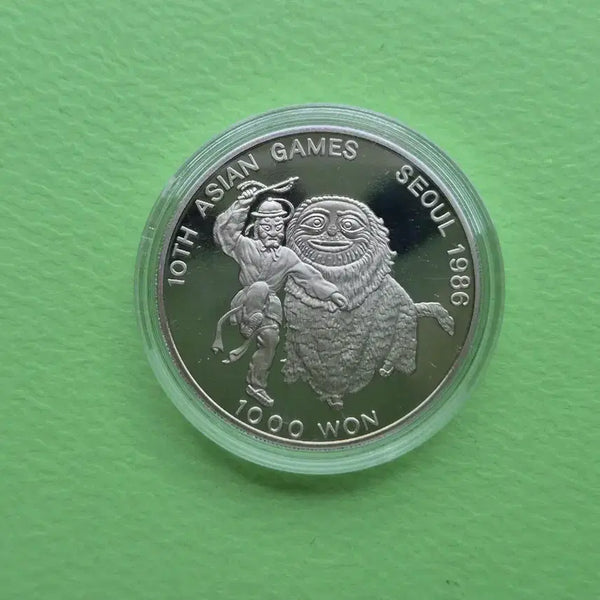 [BUNJANG] 1986 Seoul Asian Games Commemorative Coin - 1000 Won Uncirculated Proof / 1986년 서울 아시안게임 기념주화 천원 무광프루프