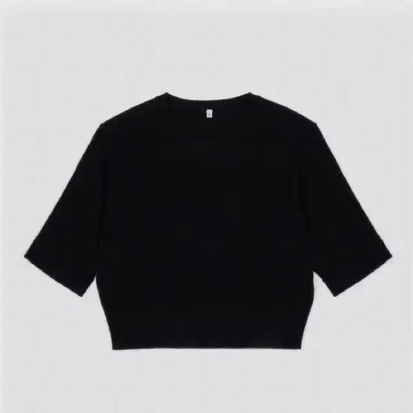 [BUNJANG] Achtovhe Cropped Knit Top Black / 악토브헤 Cropped knit top 블랙