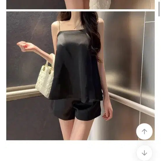 [BUNJANG] Kim Seol Layered Satin Slip Two-Piece Set / 김설 레이어 새틴 슬립 투피스