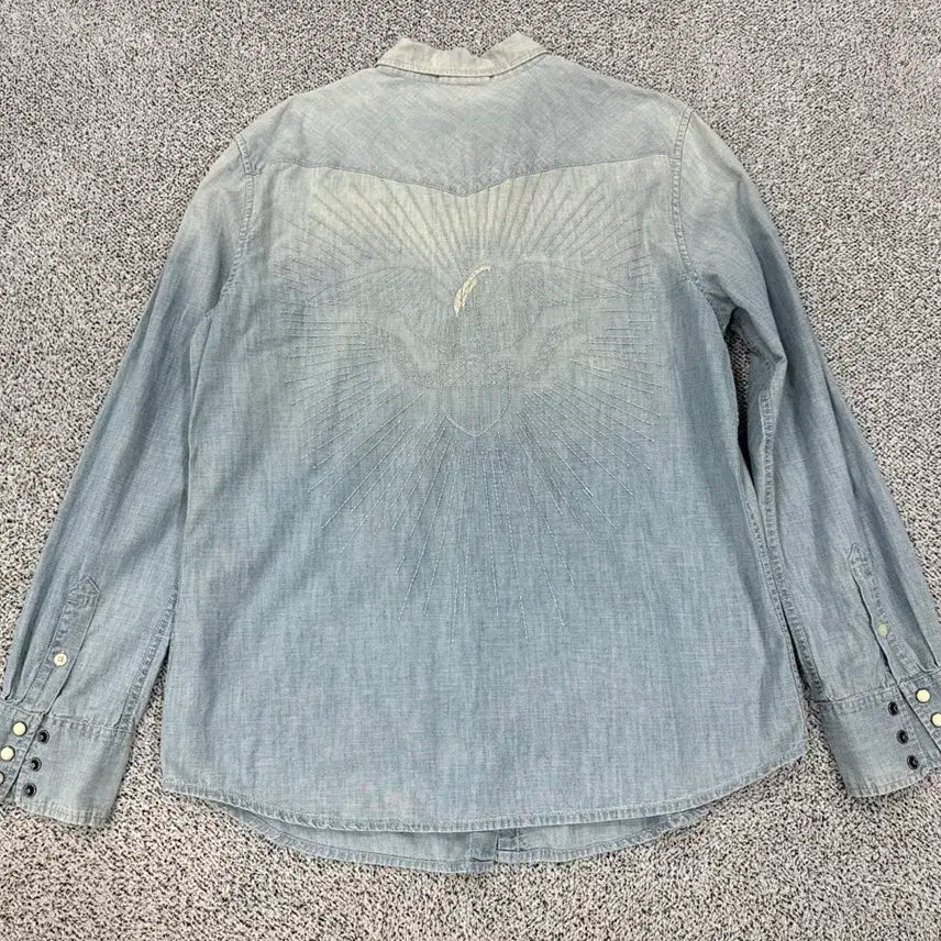 [BUNJANG] Polo Denim & Supply Eagle Embroidery Denim Western Shirt / 폴로 데님앤서플라이 독수리자수 데님 웨스턴셔츠