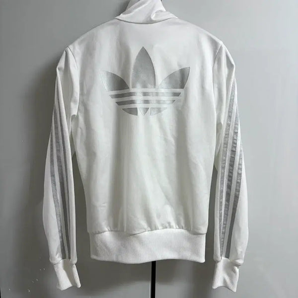 [BUNJANG] Adidas Women's Firebird Track Top Jersey White Silver (90) / 아디다스 여자 여성 우먼스 파이어버드 화이트 실버 트랙탑 져지 (90)