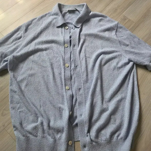 [BUNJANG] In tempo mood Pure Button-Up Cardigan Soft Blue / 인템포무드 퓨어 버튼 업 가디건 소프트블루 L사이즈